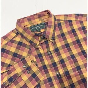 Ball and Buck Men's The Hunter Shirt Button Down Shoulder + Elbow Patch Plaid M
